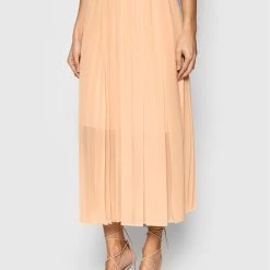 Sisley Γυναίκες Midi Πλισέ φούστα 493YL000J Πορτοκαλί Regular Fit