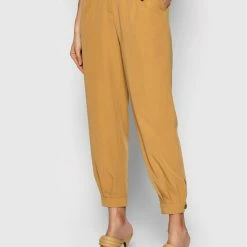 Sisley Γυναίκες Υφασμάτινα Παντελόνια Παντελόνι υφασμάτινο 4KVXLF00C Καφέ Relaxed Fit