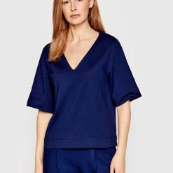 Sisley Γυναίκες T-shirts T-Shirt 3I1XL4161 Σκούρο μπλε Relaxed Fit