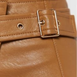 Sisley Γυναίκες Mini Φούστα από απομίμηση δέρματος 41DYL000N Καφέ Regular Fit -Sisley Εκπτώσεις unnamed file 943